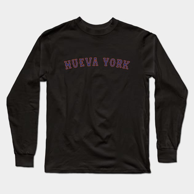 Los Met de Nueva York Long Sleeve T-Shirt by bintburydesigns